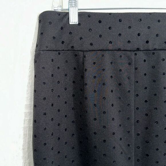 maurices M Black Fitted Elasticized High Waistband Velvet Polka Dot Pencil Skirt - Picture 6 of 11